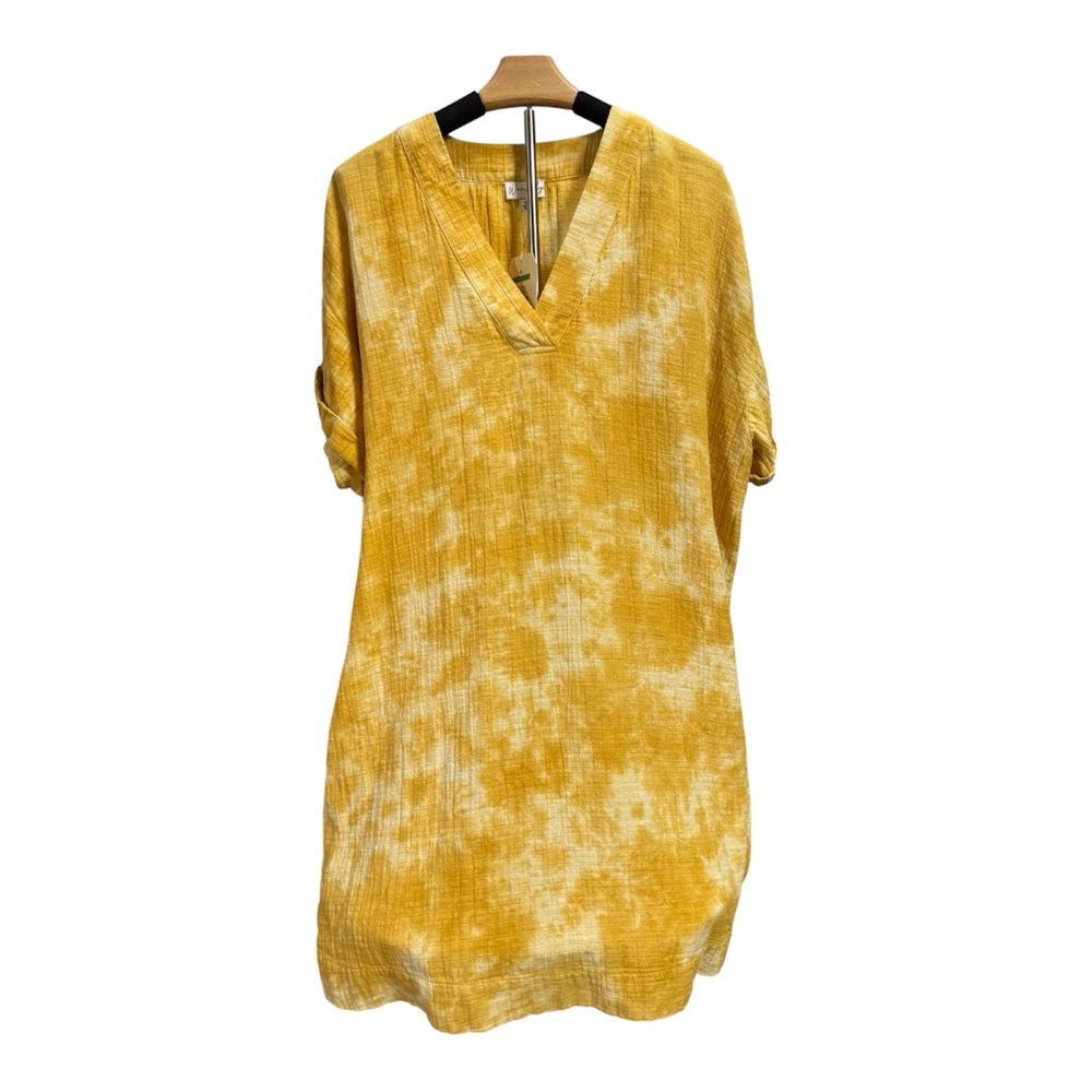 100% Gauze Cotton Hand-Dyed Shift Beach Dress Cover-Up With Pockets XL
